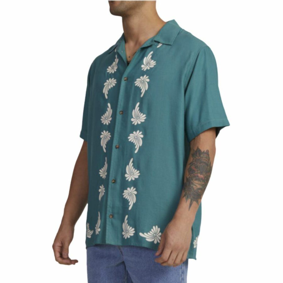 Whirl Ss Shirt Mens Tops Colour is North Sea