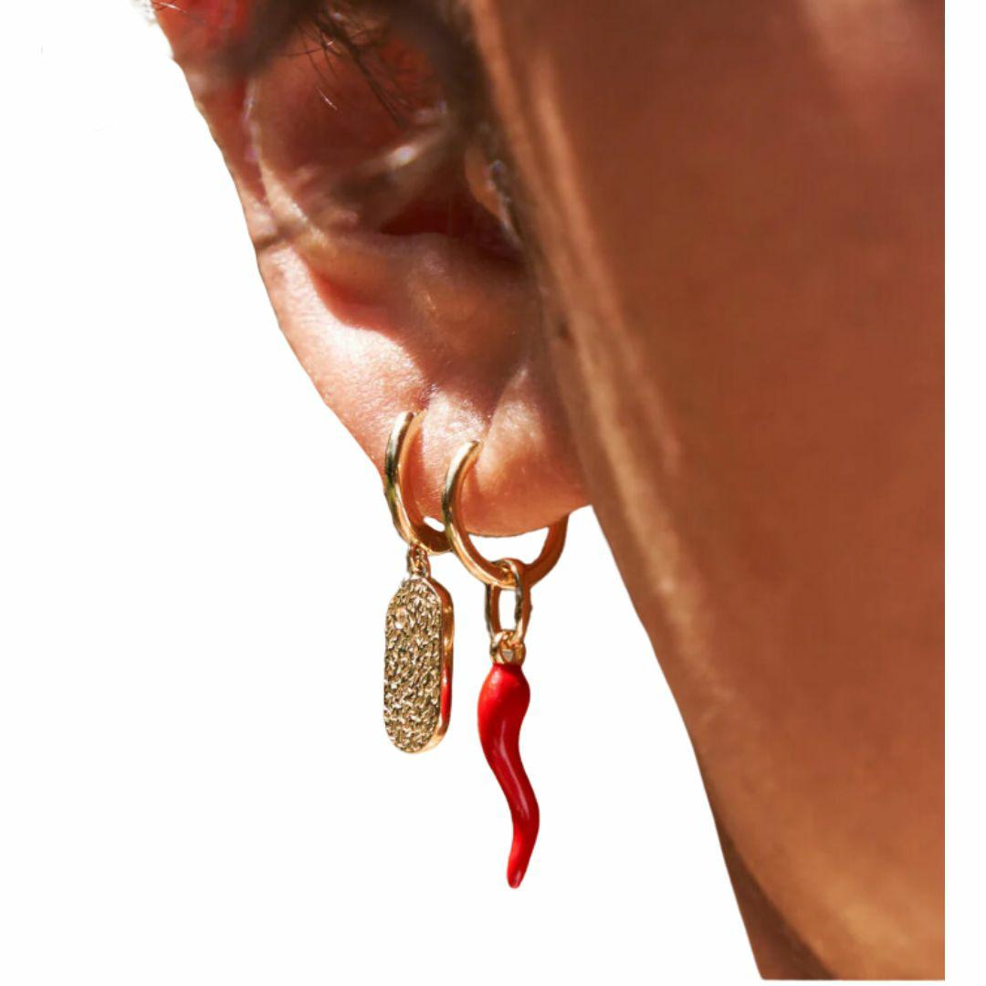 Cornicello Red Charm Ear Womens Fashion Accessories Colour is Red