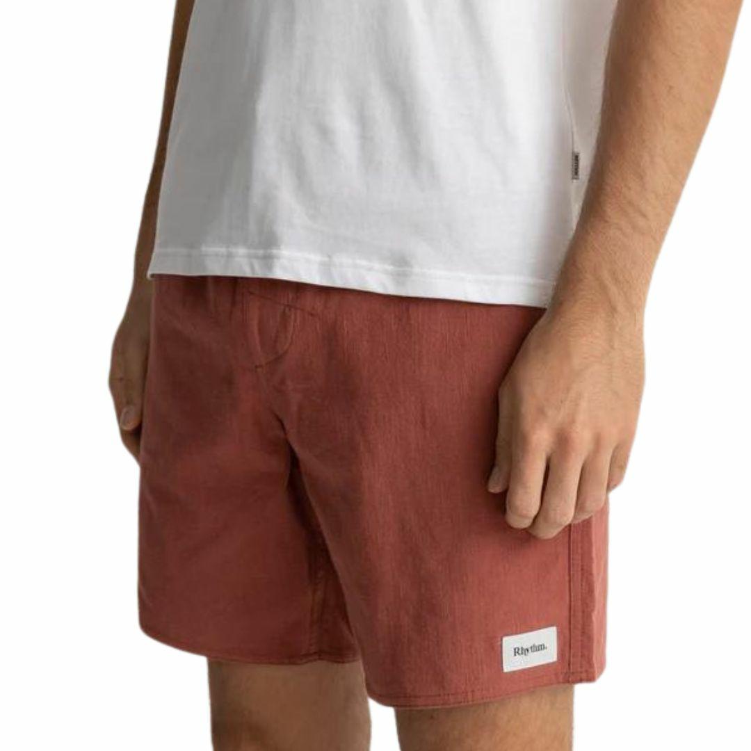 Textured Linen Jam Mens Boardshorts Colour is Clay