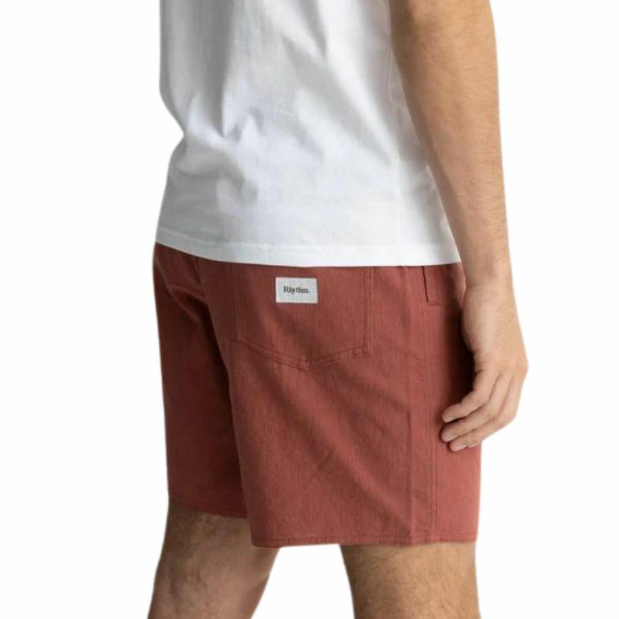 Textured Linen Jam Mens Boardshorts Colour is Clay