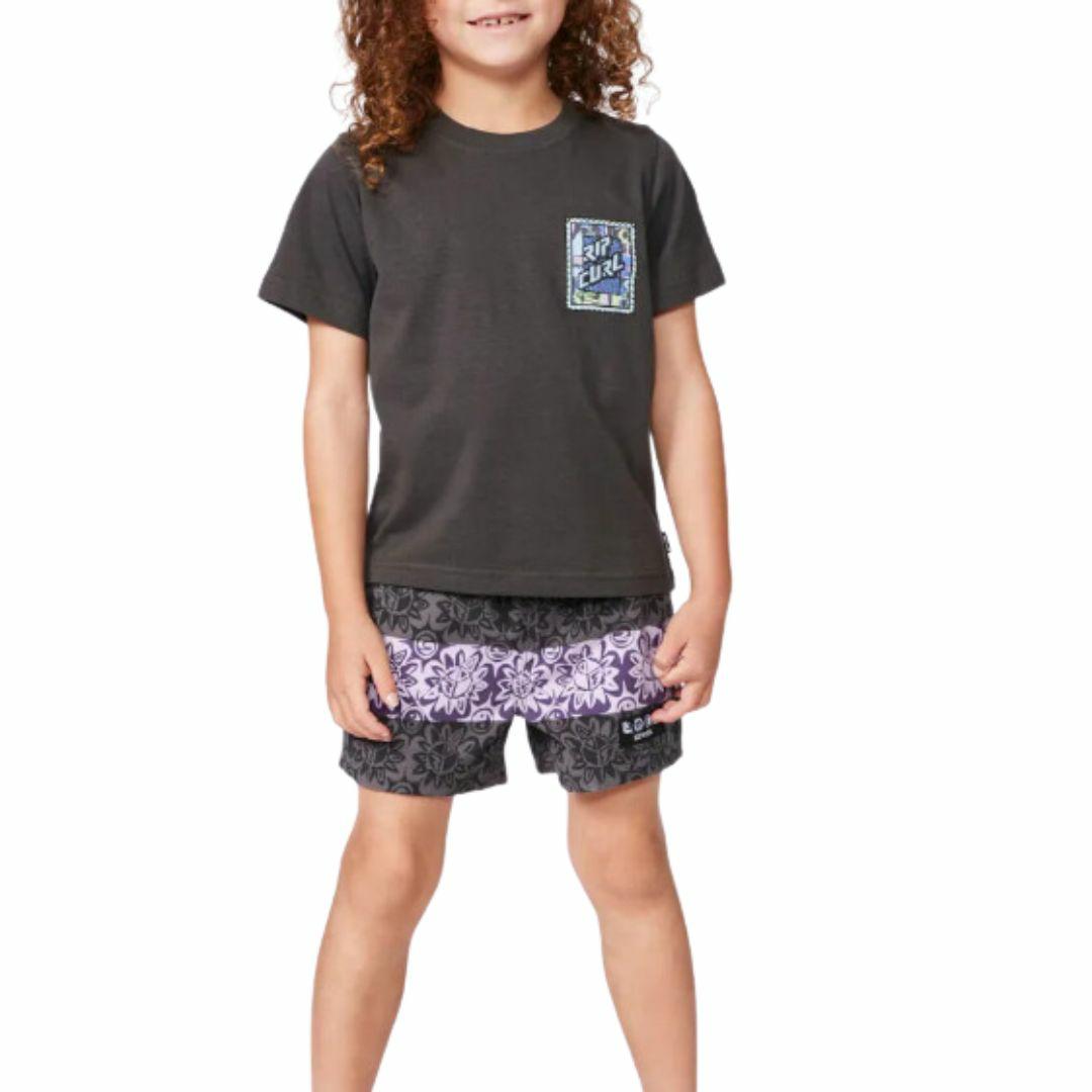 Static Youth Logo Tee - B Girls Tee Shirts Colour is Washed Black