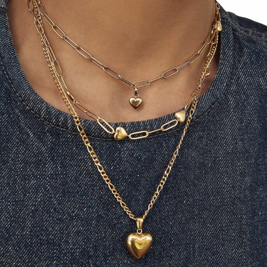 Lev Heart Necklace Womens Fashion Accessories Colour is Gold