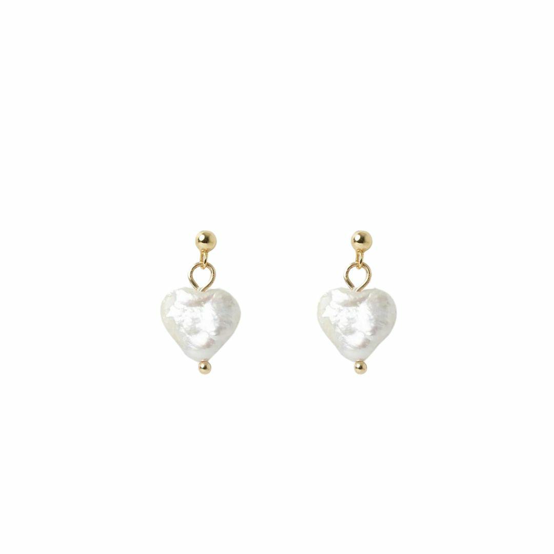 Lover Pearl Heart Earring Womens Fashion Accessories Colour is Pearl