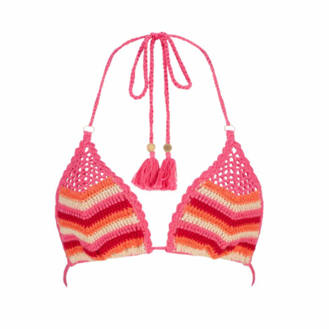 Capri Tara Crochet Tri Womens Swim Wear Colour is Fiesta