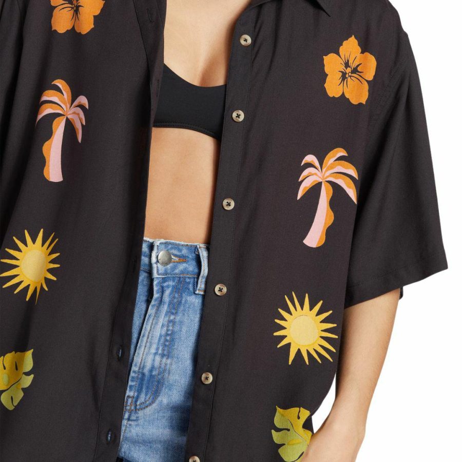 On Vacation Shirt Womens Tops Colour is Black Sands