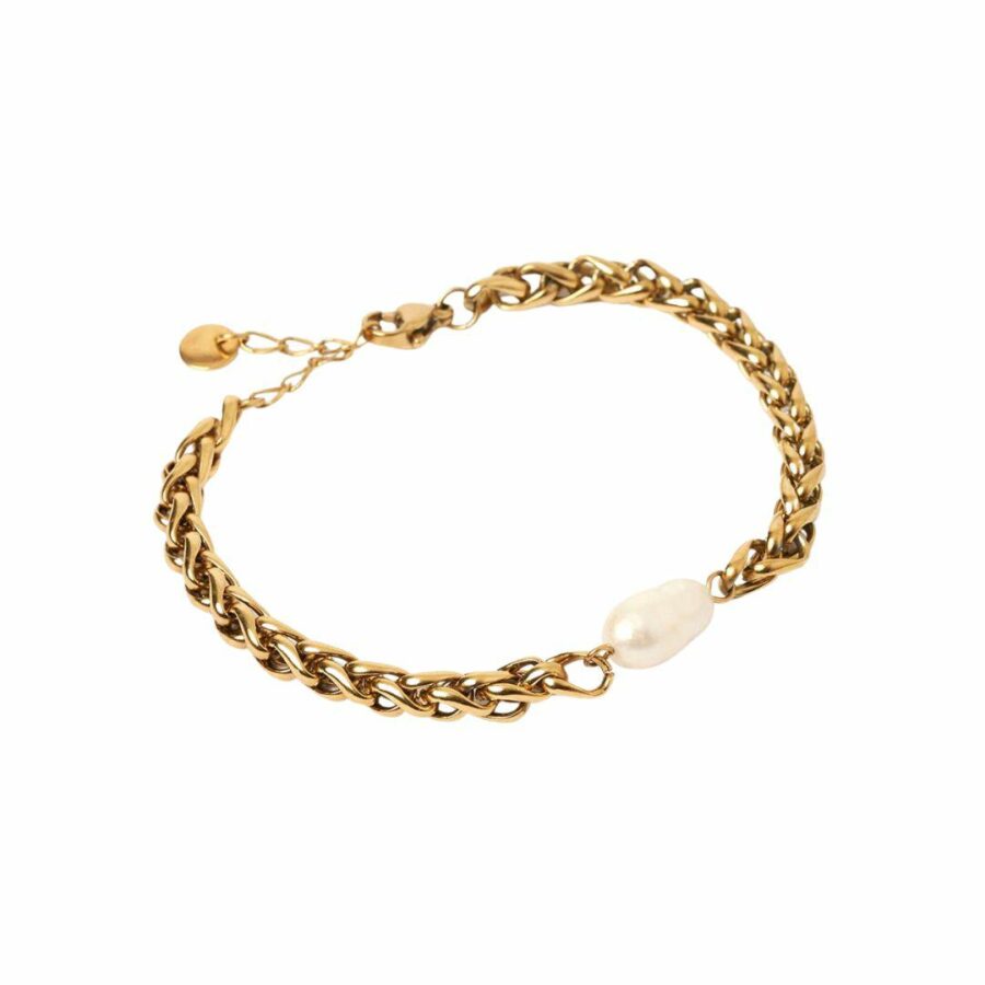 Mia Pearl Gold Bracelet Womens Fashion Accessories Colour is Gold