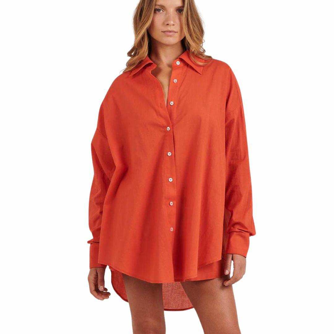 Maple Shirt Womens Tops Colour is Red Poppy