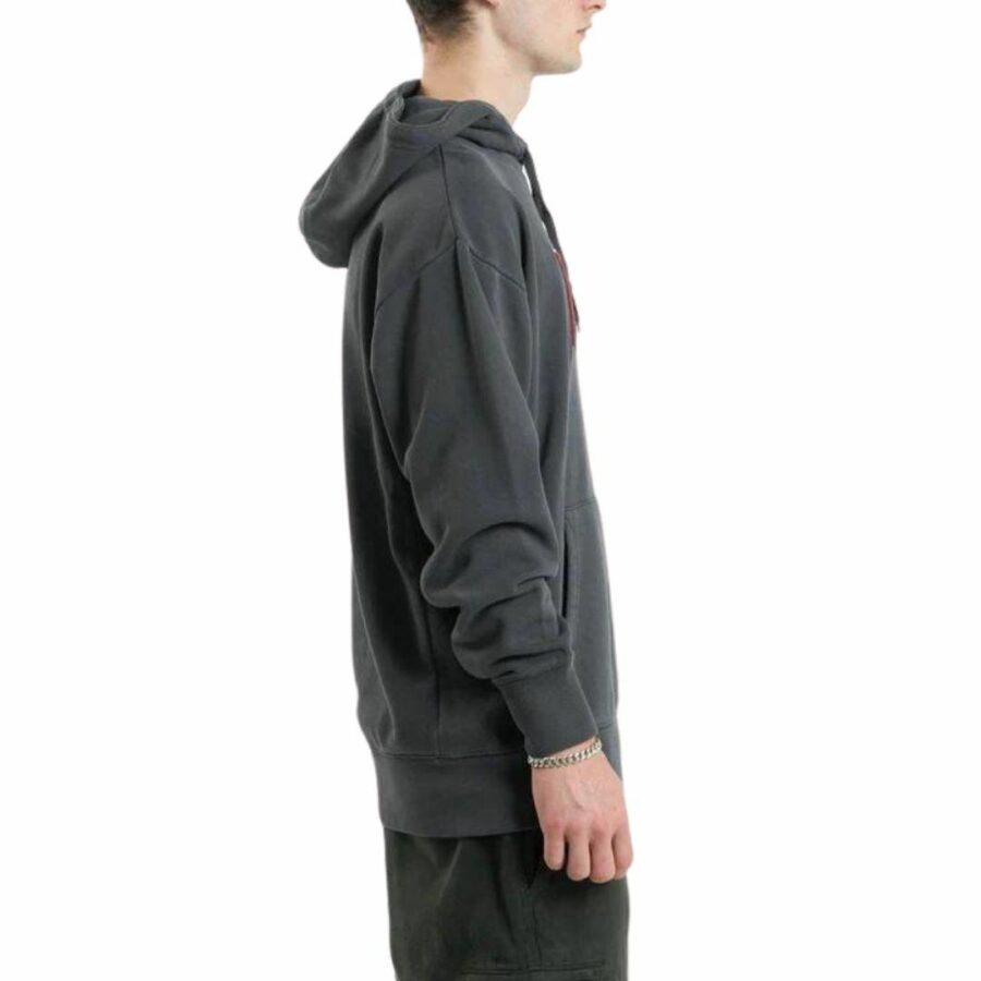 Stand Firm Slouch Hood Mens Hooded Tops And Crew Tops Colour is Merch Black