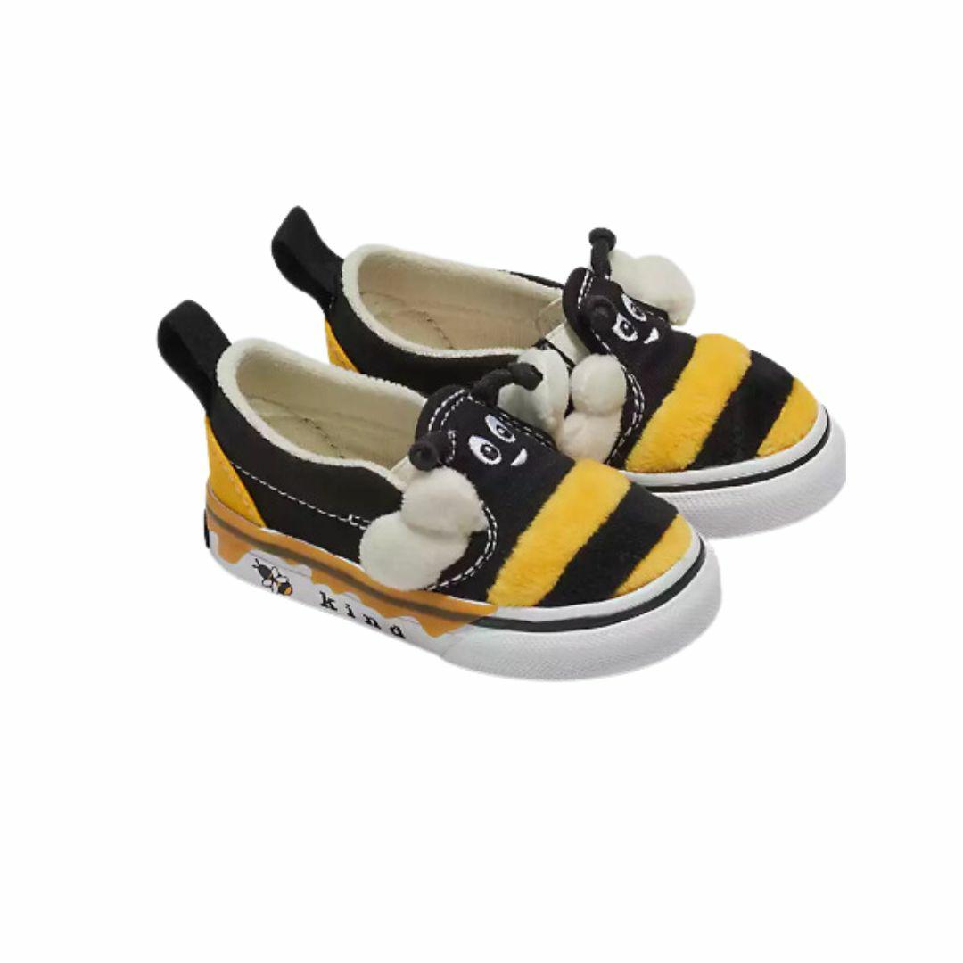 Slip On V Bee Kids Toddlers And Groms Shoes And Boots Colour is Black Yellow